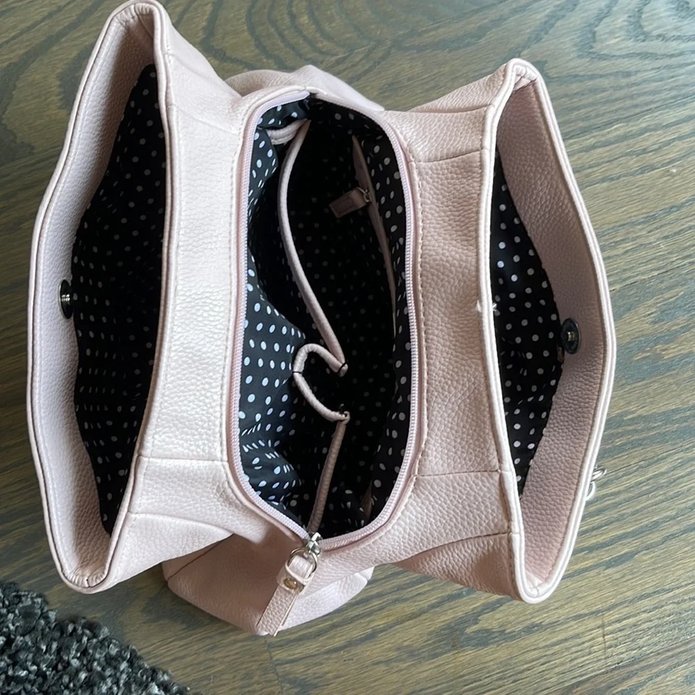 Women’s Lulu by Lulu Guinness Pink Pebble Grain Leather Satchel Bag